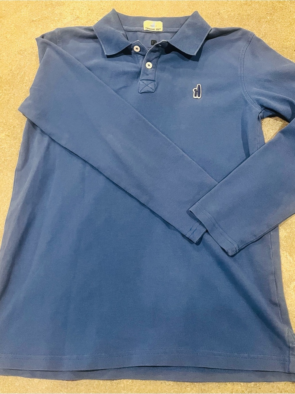 johnnie-O Boys Long Sleeve Polo in Blue